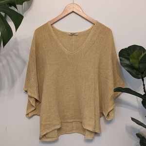Meo Meli | Italian Linen Boxy Batwing Top | Yellow